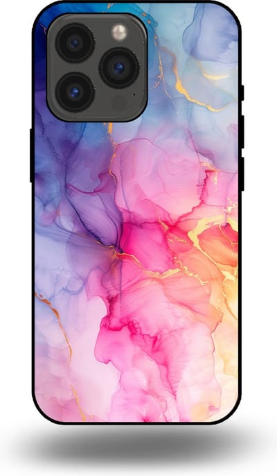 Smartphonica Telefoonhoesje geschikt voor iPhone 13 Pro met marmer opdruk - TPU backcover case marble design - Regenboog geschikt voor iPhone 13 Pro