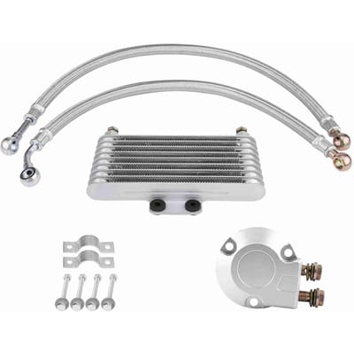 Kit Radiateur Refroidisseur d'Huile Moteur de Moto pour Moteur Suzuki EN GN GSX 125ml (Horizontal white