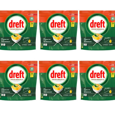 X6Dreft - Vaatwas - Fresh Original - All in One - Citroen - 18Capsules/243g