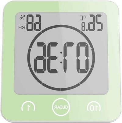 Digitale Waterdichte Badkamerklok en Timer met Zuignap - Ideaal voor Douche en Vochtigheidsmeting, Werkt op 2 AAA Batterijen (Niet Inbegrepen)