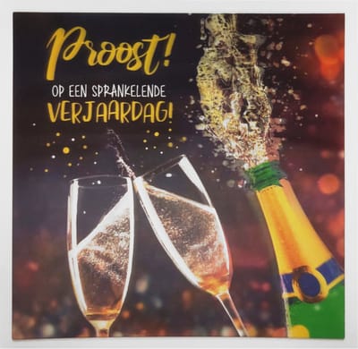 Depesche - 3D wenskaart met glazen en de tekst "Proost, op een sprankelende verjaardag" - 024