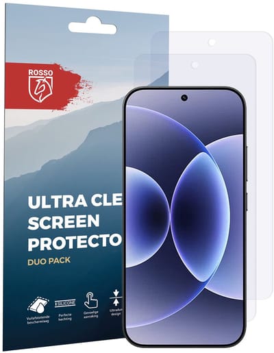 Rosso Screen Protector Geschikt voor Xiaomi 17 (Pro) | Ultra Clear Duo Pack | TPU Folie | Case Friendly Beschermfolie | 2 Stuks