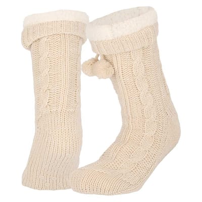 Dames huissokken - Antislip - Licht beige - 36/41