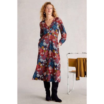 White Stuff Megan Jersey Dress Chartreuse Multi Taglia: 10 REGULAR | Abiti Midi Outlet | Donna | Verde