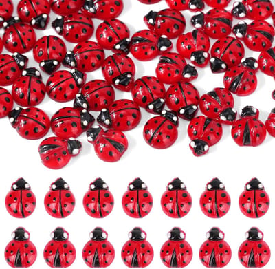 Gelukspoppetjes - Miniatuur Lieveheersbeestjes - Hars - Waterbestendig - Vivid Kleur - Voor Decoratie en Creatieve Projecten