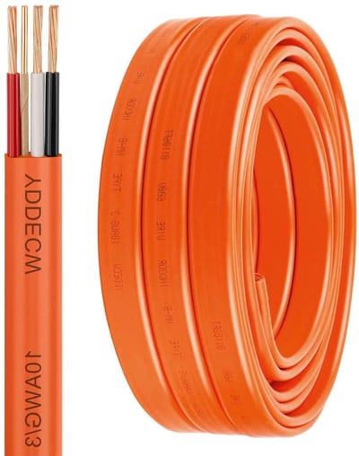 Aardkabel 3 meter - Stroomkabel 3 aderig - Woonhuis installatie - 99.99% zuiver koper - 10 AWG - Oranje