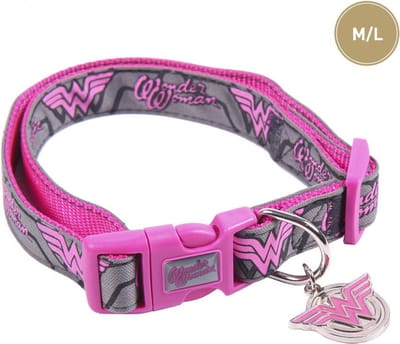 Honden halsband- Huisdieren halsband- Donkerroze- Maat M/L