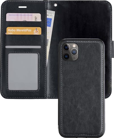 Hoesje - 2 in 1 - Geschikt voor Apple iPhone 11 Pro - Met Uitneembare Hard Cover - Kunstleer - Bookcase - Wallet Case - Met Pasjeshouder - Book Case - Uitneembaar - Pashouder - Telefoonhoes - Zwart