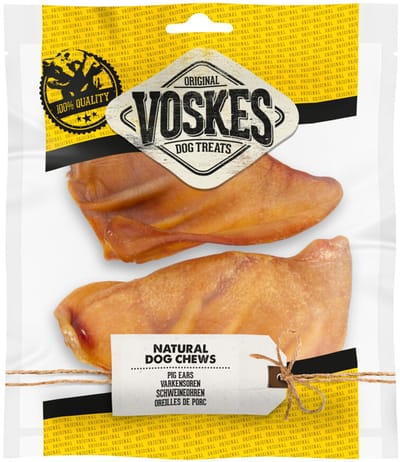 Voskes Hondensnacks Varkensoren - 12 x 2 stuks - Voordeelverpakking