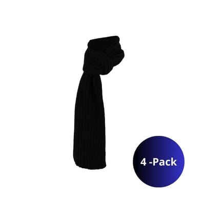 Grofgebreide sjaal heren - Fashion - 4-Pack - Zwart / One Size