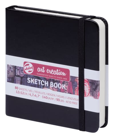 Schetsboek talens art creation 120x120mm zwart | 5 stuks