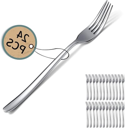 24-delige Set Tafelvorken van RVS, Ideaal voor Diner, Feestjes en Dagelijks Gebruik