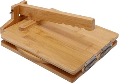 Houten Tortillapers - Deegpers Maïs - Zelf Tortilla's Maken - Draaibare Maker - 10 Inch Diameter - Natuurlijk Hout