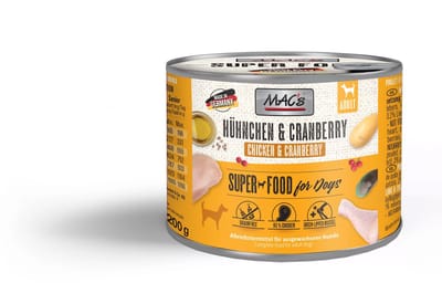 MAC's Hondenvoer Natvoer Blik - 93,7% Kip & Cranberry - zeer hoog vlees gehalte 6 x 200g