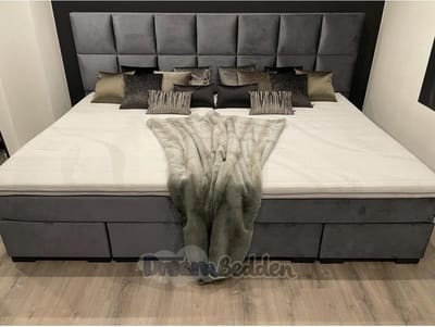Familie Boxspring XXL 240x200 Incl 7-zones pocketvering Matrassen en Hotel Toppers KINGSIZE