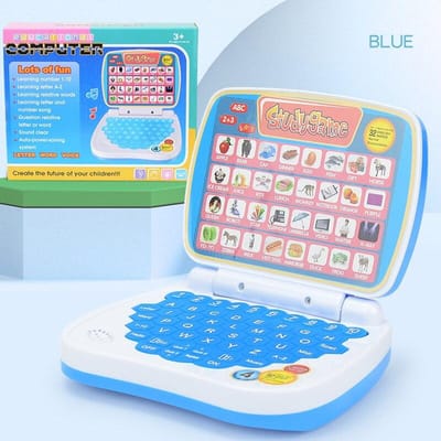 Compacte Laptop Speelgoed voor Engels Leren, ideaal voor Kinderen 2-3 Jaar. Jongens & Meisjes Computer Alfabet ABC. Cijfers. Woorden. Spelling. Rekenen. Muziek blauw