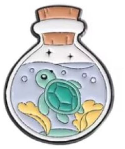 Pin Broche - enamel pin - kledingspeld - Schildpad fles