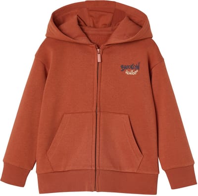 Vertbaudet Sweater met rits en capuchon met jongensprint
