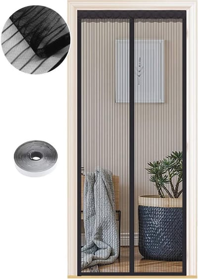 Magnetisch Vliegengaas 85x200 cm voor Hordeuren, Automatisch Sluitend, Geschikt voor Balkondeuren, Terrasdeuren en Kellerdeuren