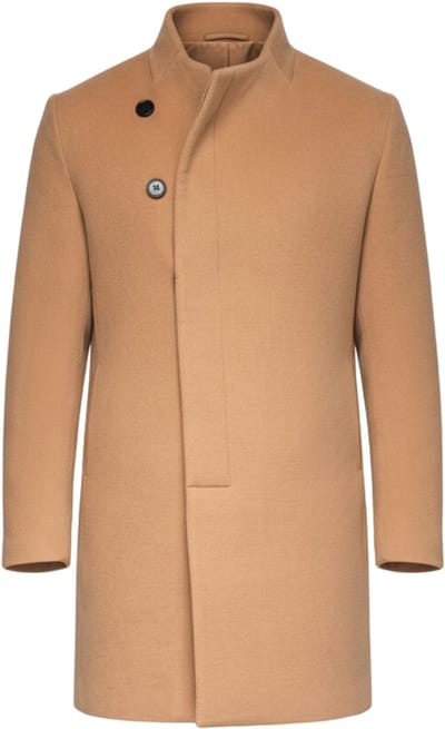 OMBRE Jas - Knopen - Effen Koffie S