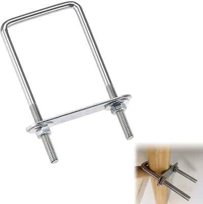 Dailygoods- U-Beugel Roestvrij Staal 304 - U-Bouten M6 - Vierkante Beugel - Duurzaam - Anticorrosie - Hoog Draagvermogen - Bevestigingsbeugel
