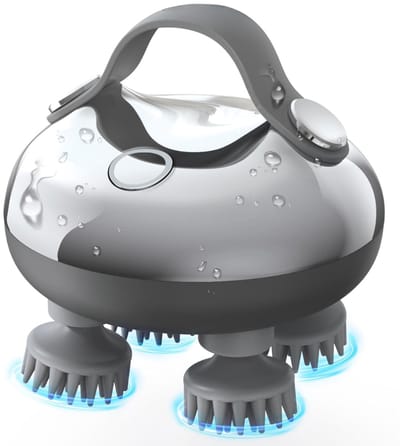 DnA® Hoofdmassage - Scalp Massager - Hoofdmassage Apparaat - Massage Apparaat - Zilveren rand - 17cm x 16cm x 6cm