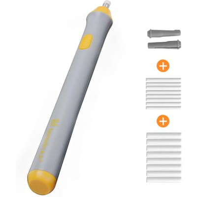 Kit de gomme électrique, gomme à crayon avec 22 recharges de gomme, papeterie à piles gris