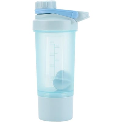 Bouteille Shaker 400ml 1 Pièce Shaker Protéiné Bouteille en Plastique Bouteille de Fitness Portable Pour les Passionnés de Fitness les Athlètes Ustensiles de Boisson 400ML bleu