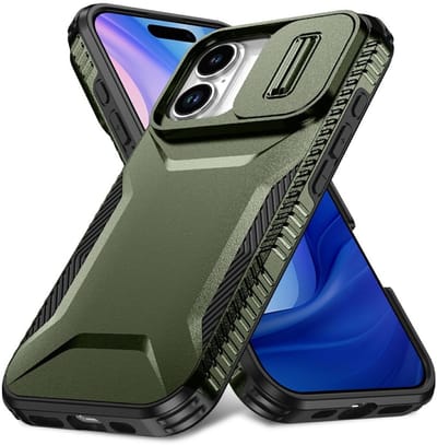 Hoesje Geschikt voor Apple iPhone 17 | Back Cover met Camera Slider | Schokbestendige Case | Camera Cover | Stevig | Groen