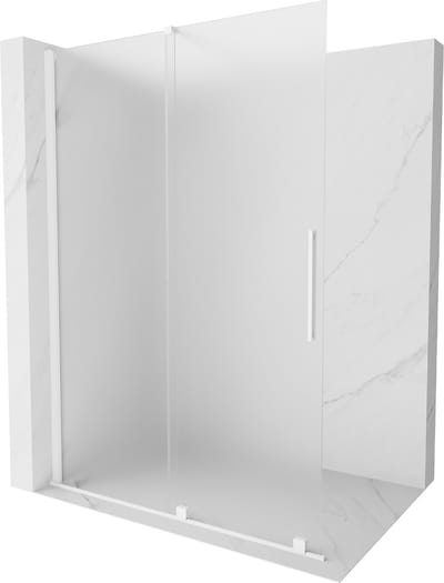 Mexen Velar schuifbare Walk-in douchewand 130 x 200 , mat glas 8 mm, wit - 871-130-000-33-20