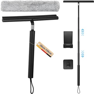 Dailygoods- Douchewisser verstelbaar 30-120 cm - Siliconen Vloertrekker - Watertrekker - Douchewisser met Houder - Glastrekker - Slijtvast en Krassenvrij