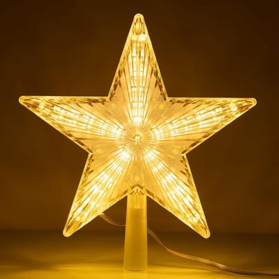Dailygoods- Kerstboomster Glinsterend - Kerstboomtopper - Boomkroonlamp - Verlichte Sterren - Kerstdecoratie LED - Eenvoudige Installatie