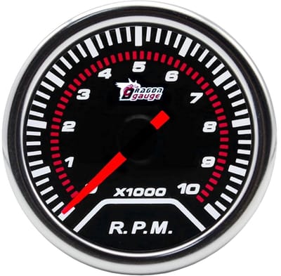 Dailygoody - Universele Auto Toerenteller - Snelheidsmeter - Hoge nauwkeurigheid - 52mm - Tachometer - Professioneel - Geschikt voor auto