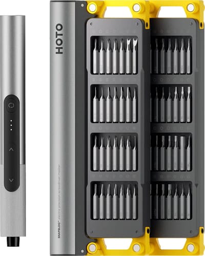 HOTO SNAPBLOQ™ S-A01 Electric Precision Screwdriver Master Set (56-Piece) – Elektrische precisieschroevendraaier – Draadloze minischroevendraaier – Borstelloze motor – 3 koppelstanden – LED-lampje – USB-C oplaadbaar