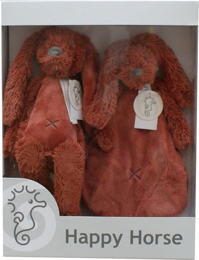 Happy Horse Geschenkverpakking Konijn Richie Rusty Knuffel no. 1 - 28 cm / Knuffeldoekje - 33 cm - Kraamcadeau