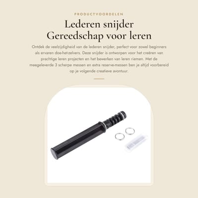 Dailygoods- Lederen Snijder - 3 Messen - Gereedschap voor Leren Riemen - Kunststof/Staal - 155 mm Lengte - 1 Jaar Garantie - Snijgereedschap