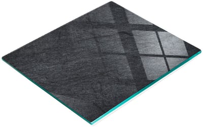 Glazen snijplank met decoratieve afbeeldingen, grijs leisteen, 60x52 cm