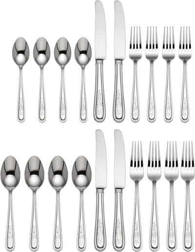 Bestekset - Serviesgoed Tafelbestek - Dineren Tafeldekken - 18/10 Roestvrij Staal - 20-delig - Zilverkleurig