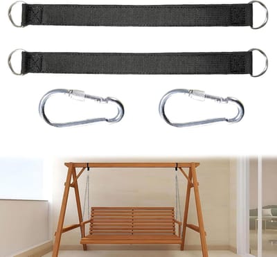 Schommelbanden Set - Hangmat Ophanging - Veilig Ophangen - Verstelbaar Ontwerp - 50cm x 2.5cm - Zwart