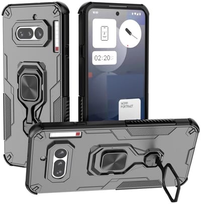 MobyDefend Hoesje - Geschikt voor Nothing Phone (4a) - Dubbelgelaagde Pantsercase Met Standaard - Zwart