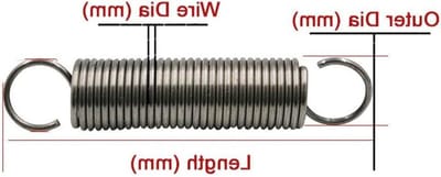 Veren met Haak - Spanningsveren - Klusjes en Reparaties - Roestvrij Staal - 1.0x5x170mm - Zilver
