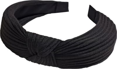 Knitted Diadeem / Haarband | Zwart | Katoen | Fashion Favorite