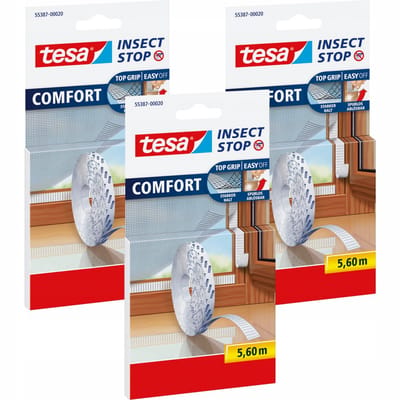 Tesa Comfort Serie - Zelfklevende Klittenband - 5.6m x 9mm - Wit - Voor Ramen