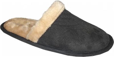 ATTREZZO® Sloffen met warme voering - laag model - Donkergrijs - Maat 38 - pantoffels - Altijd warme voeten!