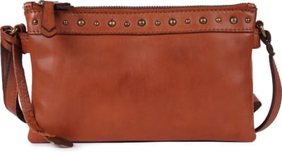 9 inch Dames Crossbody Slingtas van Echt Italiaans Leer met Boho Studs – Premium Kwaliteit & Stijlvol