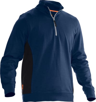 Jobman 5401 Sweatshirt met rits - Maat M - Blauw / Zwart