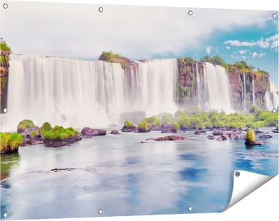 Gards Tuinposter Watervallen in Argentini� - 120x80 cm - Tuindoek - Tuindecoratie - Wanddecoratie buiten - Tuinschilderij