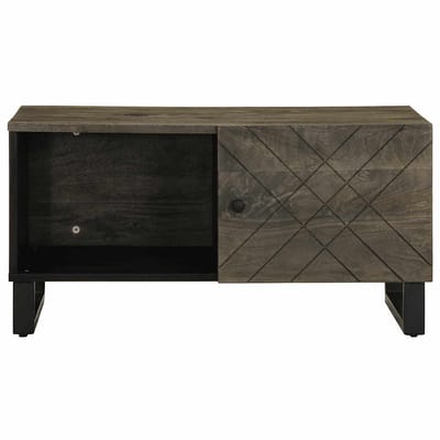 vidaXL - Salontafel - 80x50x40 - cm - massief - mangohout - zwart