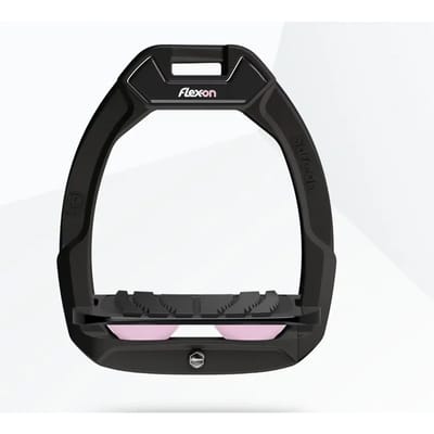 Veiligheidsijzers Ruitersport Hellend Ultra Grip Zwart/Zwart/Roze Licht Flex-On Safe-On