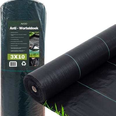 Anti-Worteldoek - Bodemdoek Grondzeil - Onkruid Vrij Houden - Waterdoorlatend Ademend - 2x10M - Zwart